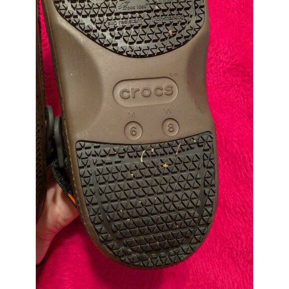 Crocs Classic Slip Resistant Work Clog Coffee Brown M6 W8 209952-21Q - Picture 8 of 8